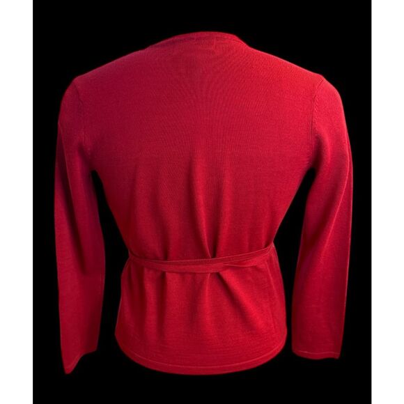 Casual Corner Ballerina Wrap Sweater Red Sz. PS Substantial Holidays - Picture 4 of 10
